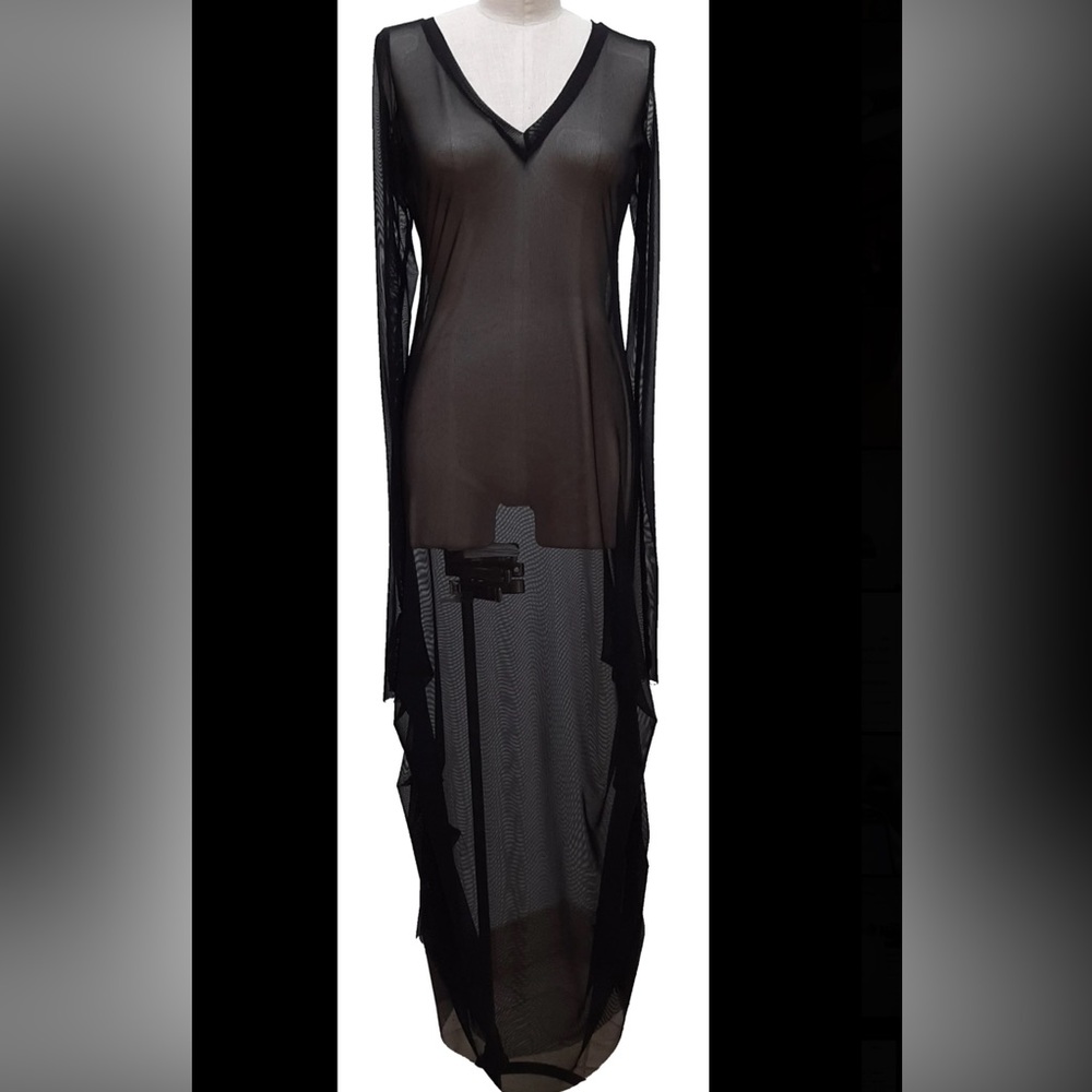 NWT Black Mesh Long Sleeve Dress